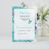 水色ファンタジー応答カード 招待状 (スタンド正面)