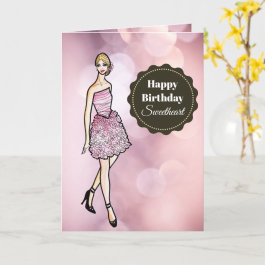 水色フェアリープリンセスホワイトグレーペタルドレス カード (黄色い花)