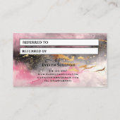 水色フェイク金ゴールドイニシャル紹介カード 名刺 (裏面)