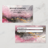 水色フェイク金ゴールドイニシャル紹介カード 名刺 (正面/裏面)