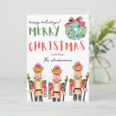 水色フェスティバルハンドドローくるみ割りクリスマス シーズンカード (スタンド正面)