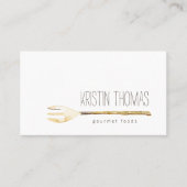 水色フォークケータリング、シェフ、フードビジネスカード 名刺 (正面)