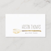 水色フォークケータリング、シェフ、フードビジネスカード 名刺 (正面)