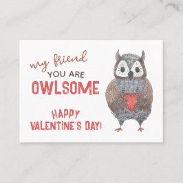 水色フクロウパン教室バレンタインカードパック コーリングカード