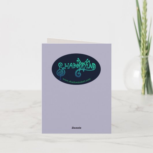 水色フクロウ カード (裏面)