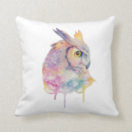 水色フクロウ クッション