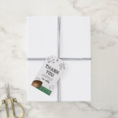 水色フットボール赤ちゃんシャワーメッセージカード ギフトタグ (より糸付き)