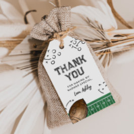 水色フットボール赤ちゃんシャワーメッセージカード ギフトタグ