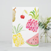 水色フルーツさくらんぼパイナップルスイカ 便箋 (スタンド正面)