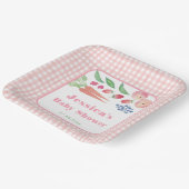 水色フルーツ野菜ガーデンガールベビーシャワー ペーパープレート (傾斜あり)