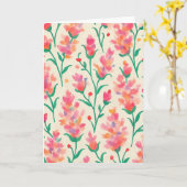 水色フローラあいさつ空白のつ カード (黄色い花)