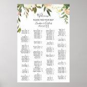 水色フローラアルファベット座席表 ポスター (正面)