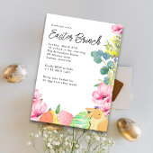水色フローライースターエッグバニーイースターブランチ 招待状