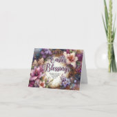 水色フローライースター恵みクリスチャン シーズンカード (正面)