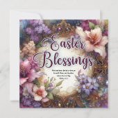 水色フローライースター恵みクリスチャン シーズンカード (正面)