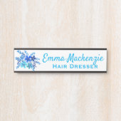 水色フローラオフィスのドア記号銘板 サインプレート (正面)