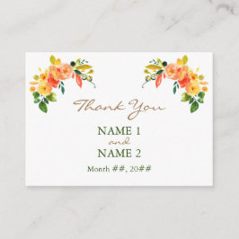 水色フローラオレンジありがとうエンクロージャカード エンクロージャーカード