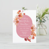 水色フローラオレンジピスタイリッシュッ結婚ク 招待状 (スタンド正面)