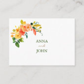 水色フローラオレンジ色披露宴エンクロージャカード エンクロージャーカード (裏面)