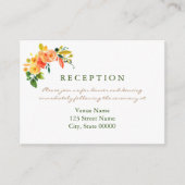 水色フローラオレンジ色披露宴エンクロージャカード エンクロージャーカード (正面)