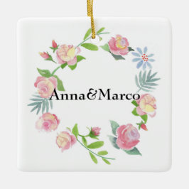 水色フローラカード セラミックオーナメント