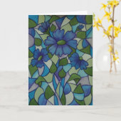 水色フローラグリーティングカード カード (黄色い花)
