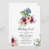 水色フローラグリーンウィングのドラゴンハッチング近日開始 招待状 (正面/裏面)