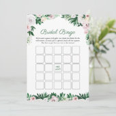 水色フローラグリーンブライダルシャワービンゴゲーム 招待状 (スタンド正面)