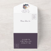 水色フローラゴシック文月ハンドスティング オールインワン招待状 (外側)