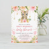 水色フローラジャングルタイガーベビーシャワー 招待状 (スタンド正面)