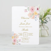 水色フローラスペインの結婚ズ 招待状 (スタンド正面)