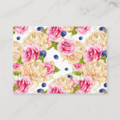 水色フローラティーパーティー結婚のレジストリカード エンクロージャーカード (裏面)