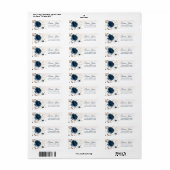 水色フローラネイビーブルー&金ゴールド ラベル (フルシート)