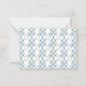 水色フローラハイヒールと蝶 ノートカード (裏面)