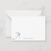 水色フローラハイヒールと蝶 ノートカード (正面)