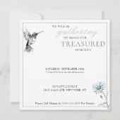 水色フローラハミングバードお祝いの生活 招待状 (裏面)