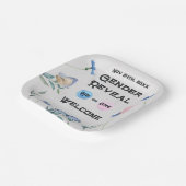 水色フローラバタフライエンクロージャカード ペーパープレート (傾斜あり)