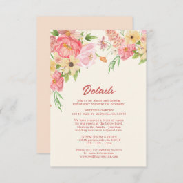 水色フローラバターイエロー結婚詳細 エンクロージャーカード