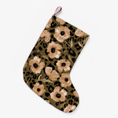 水色フローラヒョウ：エンドレスパターン スモールクリスマスストッキング (正面 (吊り時))