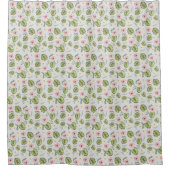 水色フローラピンクエレガント黄 シャワーカーテン (正面)