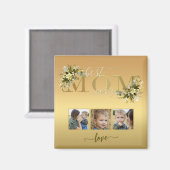 水色フローラフォトコラージオマママグネット マグネット (正面/裏面)