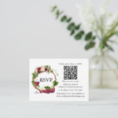 水色フローラブドウつる植物リースRSVP QR エンクロージャーカード (スタンド正面)