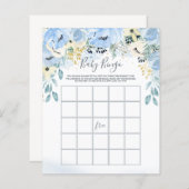 水色フローラブルーベビーシャワービンゴゲーム (正面/裏面)