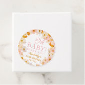 水色フローラベビーシャワーOhベビーメッセージカード フェイバータグ (インサイチュ)