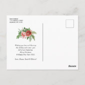 水色フローラホリデーグリーティングファミリー写真P ポストカード (裏面)