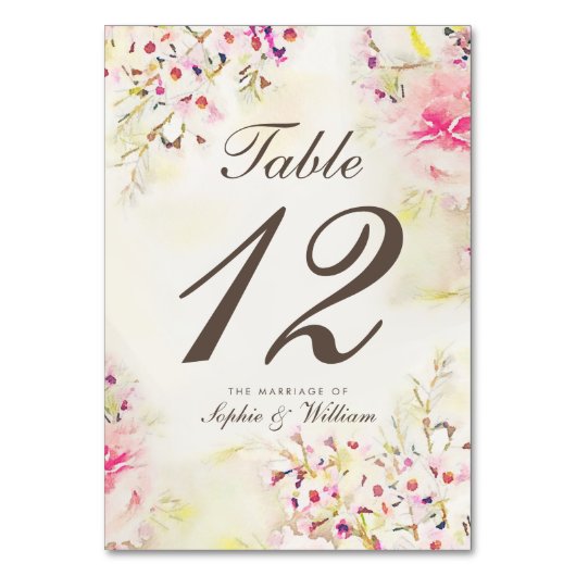 水色フローラボーホヴィンテージテーブル番号カード テーブルナンバー (正面)