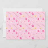 水色フローラママベビーモンキーベビーガールシャワー 招待状 (裏面)