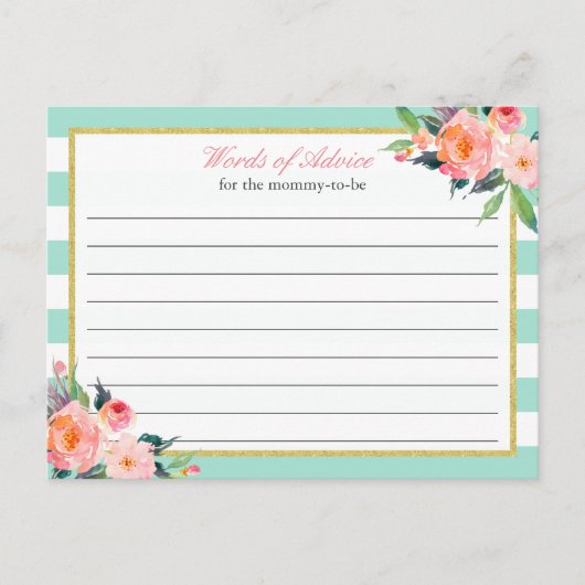 水色フローラミントグリーンワードのアドバイスカード アドバイスカード (正面)