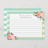 水色フローラミントグリーンワードのアドバイスカード アドバイスカード (正面/裏面)