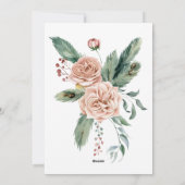 水色フローラメリークリスマスフォトカード シーズンカード (裏面)